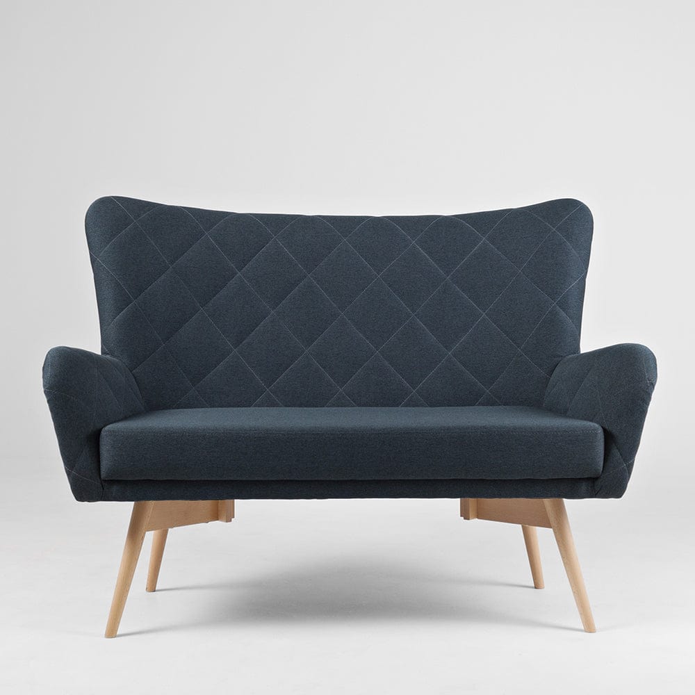 Customform Canapea Fixa, 2 Locuri, Tapitata cu Stofa, Karro Petrol, l137xA90xH103 cm