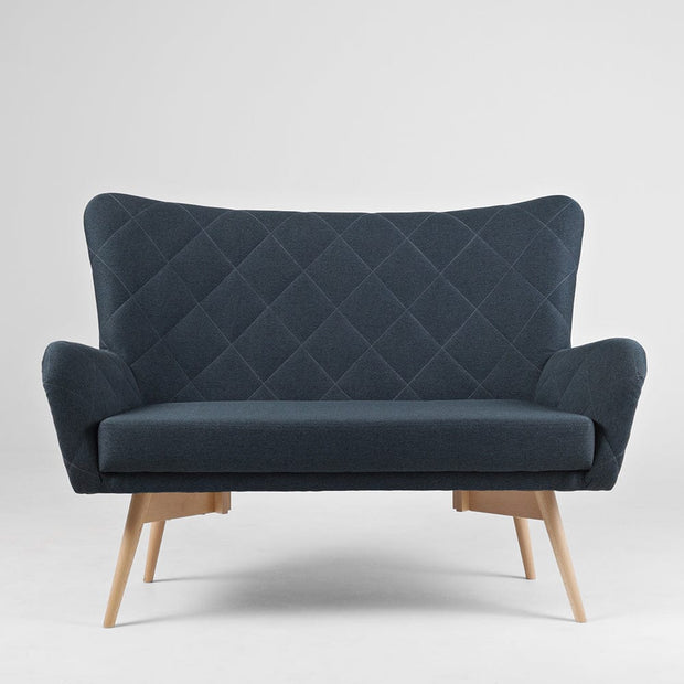 Customform Canapea Fixa, 2 Locuri, Tapitata cu Stofa, Karro Petrol, l137xA90xH103 cm