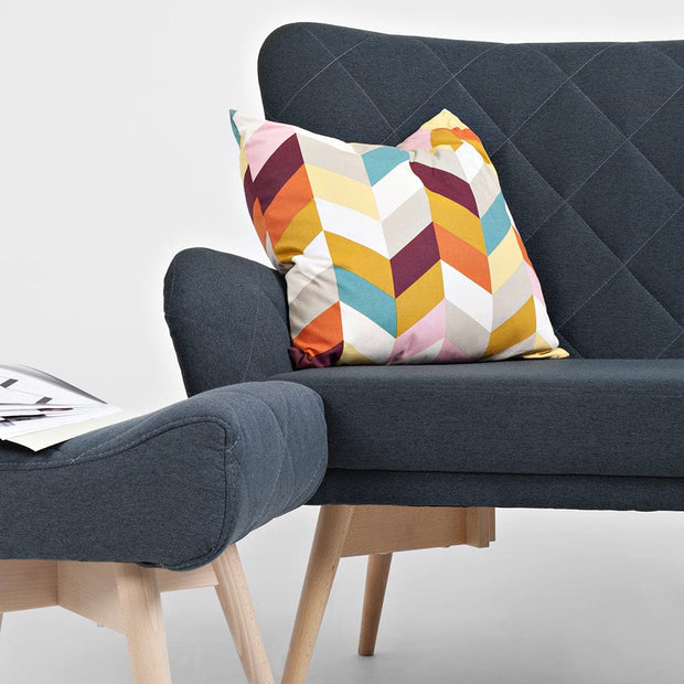 Customform Canapea Fixa, 2 Locuri, Tapitata cu Stofa, Karro Petrol, l137xA90xH103 cm