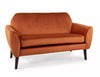 Canapea Fixa, 2 locuri, tapitata cu stofa, Mena Velvet Ruginiu / Wenge, l147xA75xH85 cm