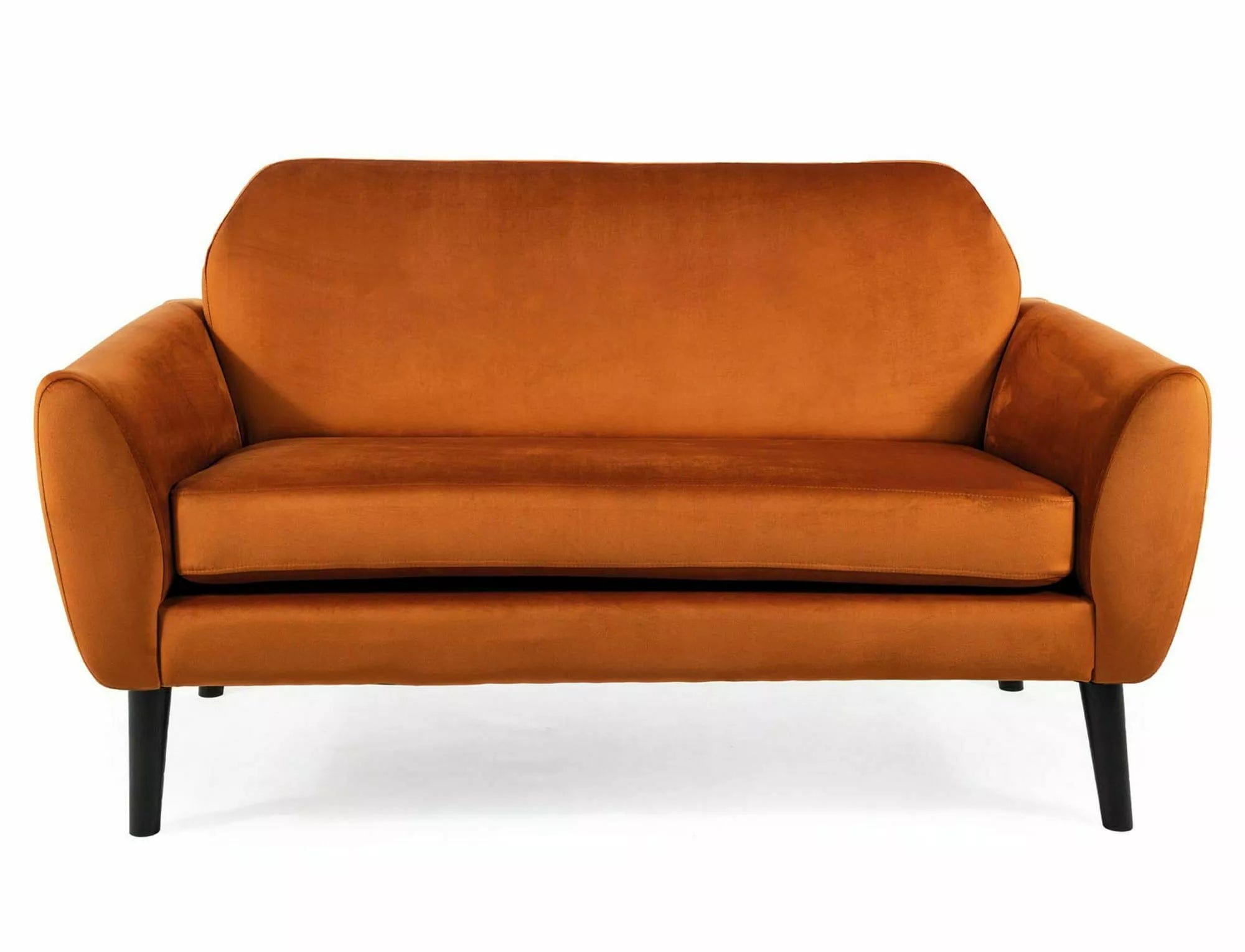 Canapea Fixa, 2 locuri, tapitata cu stofa, Mena Velvet Ruginiu / Wenge, l147xA75xH85 cm (1)