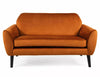Canapea Fixa, 2 locuri, tapitata cu stofa, Mena Velvet Ruginiu / Wenge, l147xA75xH85 cm (1)