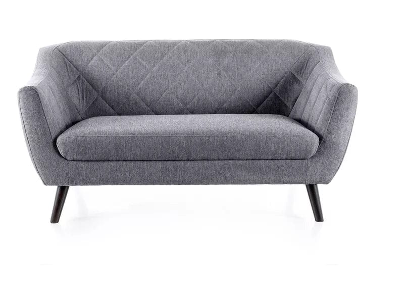 Canapea Fixa, 2 locuri, tapitata cu stofa, Molly 2 Brego Gri Inchis / Wenge, l160xA85xH83 cm