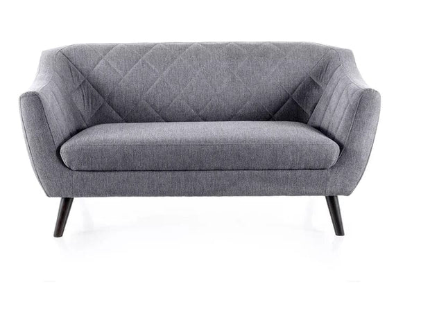 Canapea Fixa, 2 locuri, tapitata cu stofa, Molly 2 Brego Gri Inchis / Wenge, l160xA85xH83 cm