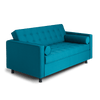 Canapea Fixa, 2 Locuri, Tapitata cu Stofa, Topic Albastru, l162xA88xH80 cm