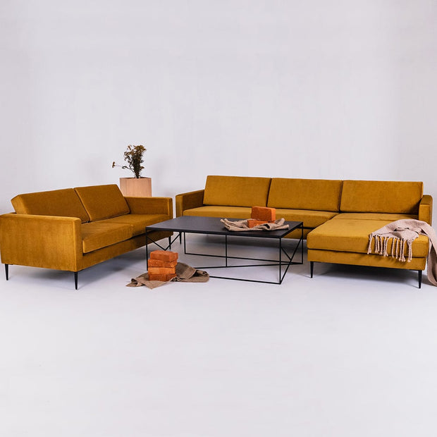 Customform Canapea Fixa, 2 Locuri, Tapitata cu Stofa, Vergan Portocaliu, l180xA88xH82 cm