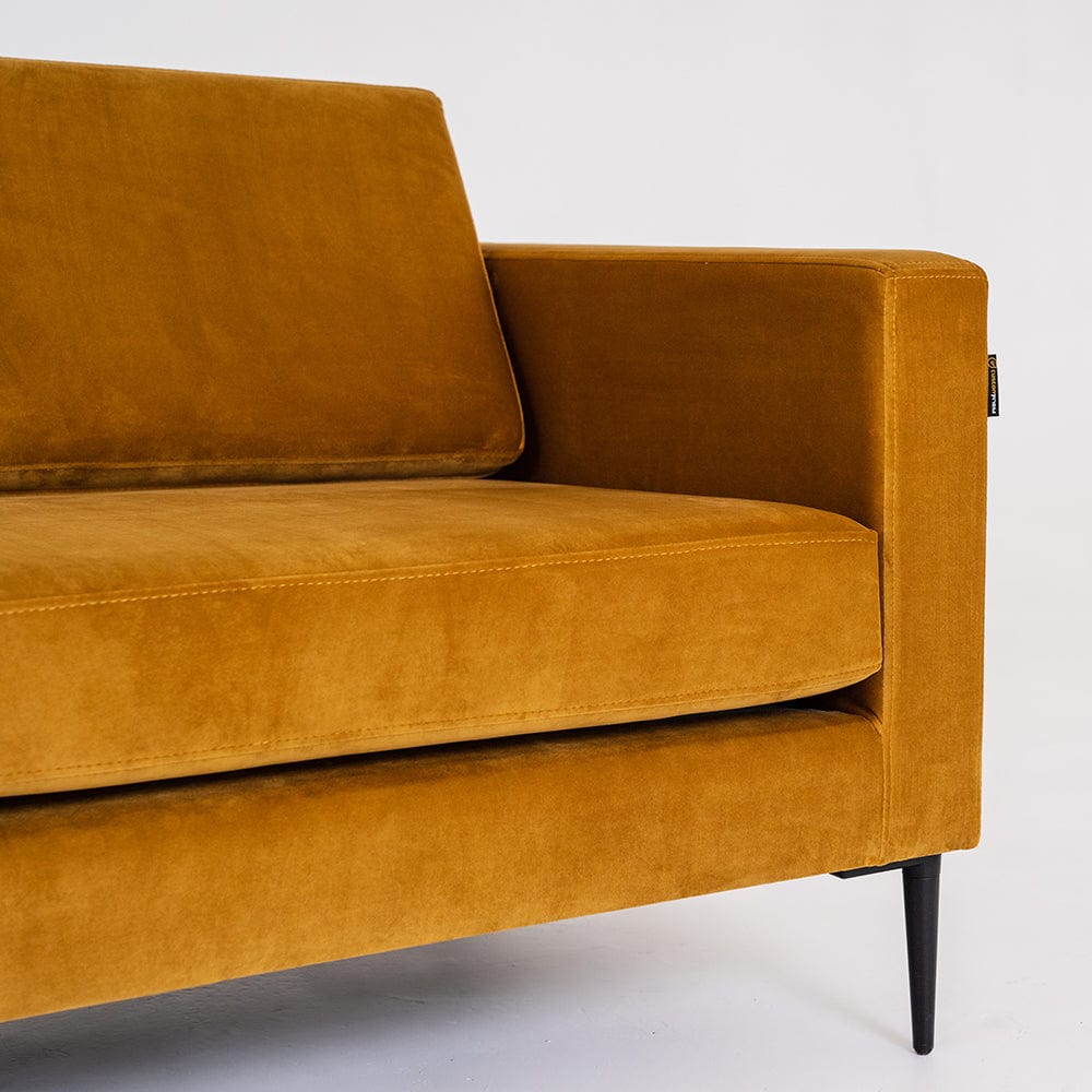 Customform Canapea Fixa, 2 Locuri, Tapitata cu Stofa, Vergan Portocaliu, l180xA88xH82 cm