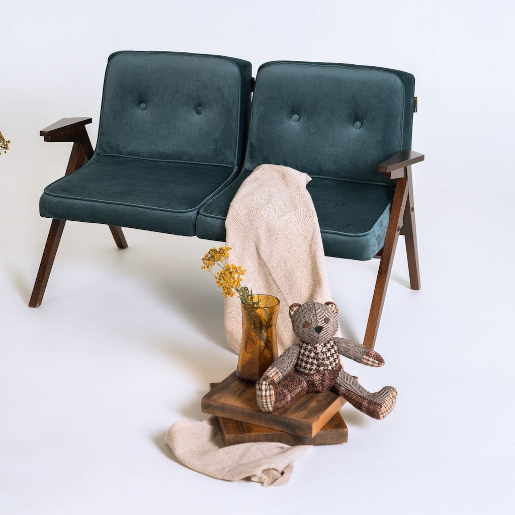 Customform Canapea Fixa, 2 Locuri, Tapitata cu Stofa, Vinc Mov, l120xA68xH72 cm