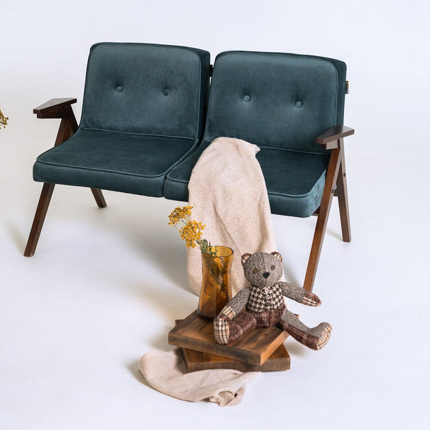 Customform Canapea Fixa, 2 Locuri, Tapitata cu Stofa, Vinc Mov, l120xA68xH72 cm