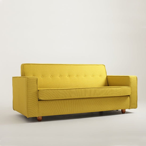 Customform Canapea Fixa, 2 Locuri, Tapitata cu Stofa, Zugo Galben, l178xA84xH80 cm