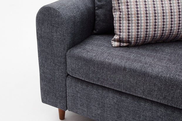 Asir Canapea fixa 3 locuri, Salem Antracit, l211xA83xH86 cm