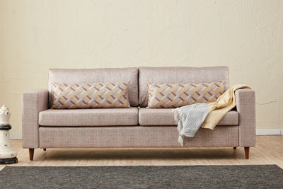 Asir Canapea fixa 3 locuri, Step Crem, l211xA83xH86 cm