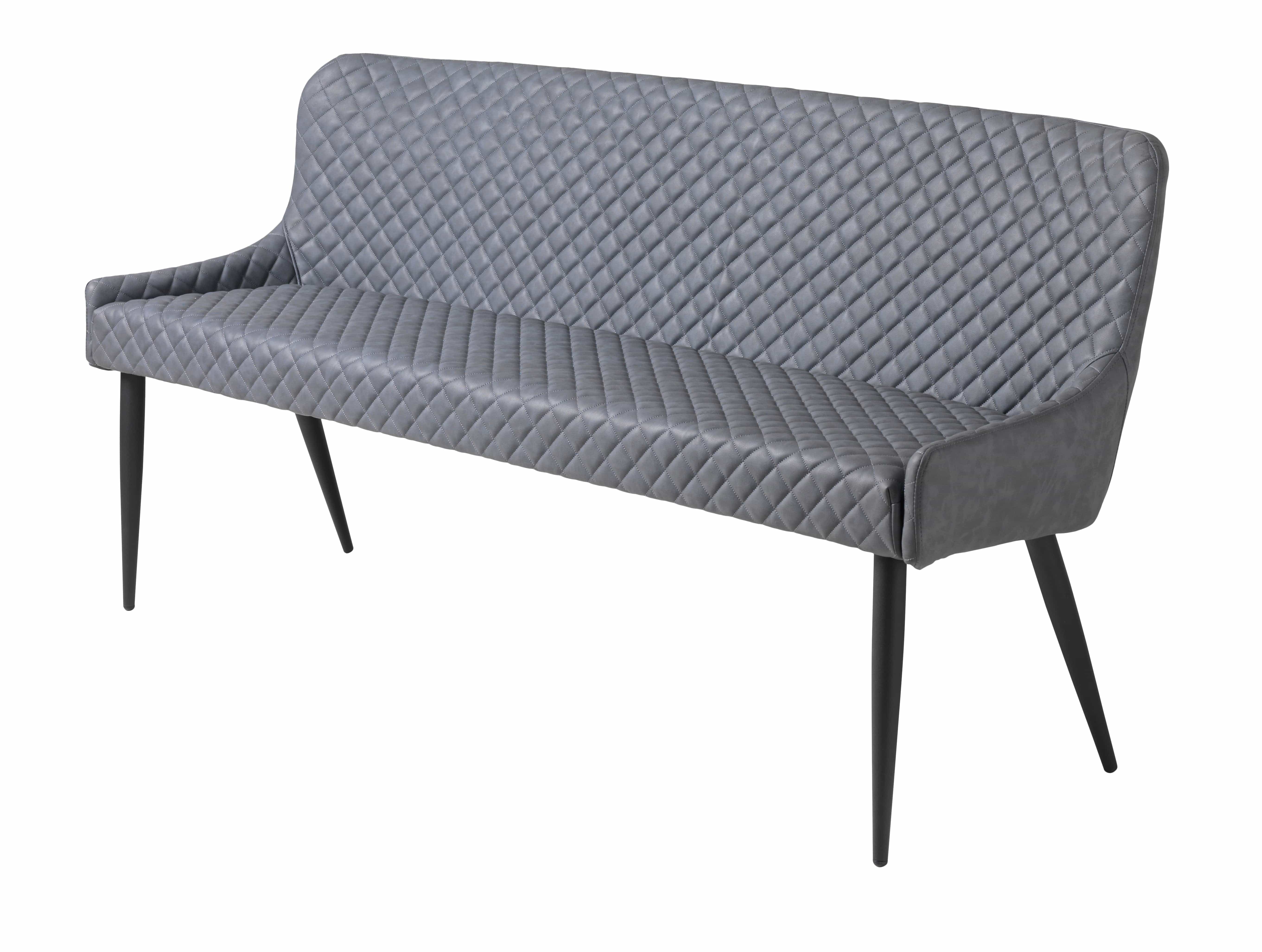 Unique Furniture A/S Canapea Fixa, 3 locuri, tapitata cu piele ecologica, Ottowa Gri / Negru, l160xA60xH82 cm