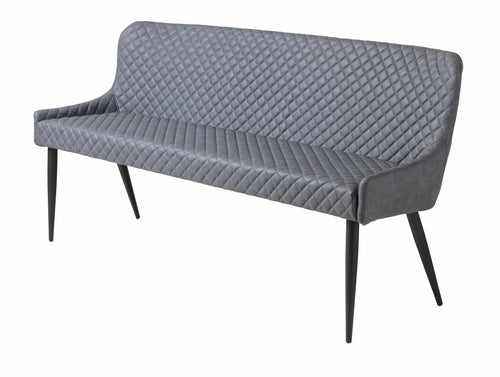 Unique Furniture A/S Canapea Fixa, 3 locuri, tapitata cu piele ecologica, Ottowa Gri / Negru, l160xA60xH82 cm