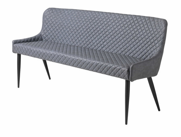 Unique Furniture A/S Canapea Fixa, 3 locuri, tapitata cu piele ecologica, Ottowa Gri / Negru, l160xA60xH82 cm