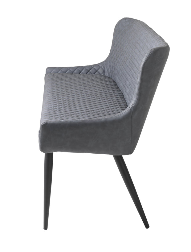 Unique Furniture A/S Canapea Fixa, 3 locuri, tapitata cu piele ecologica, Ottowa Gri / Negru, l160xA60xH82 cm