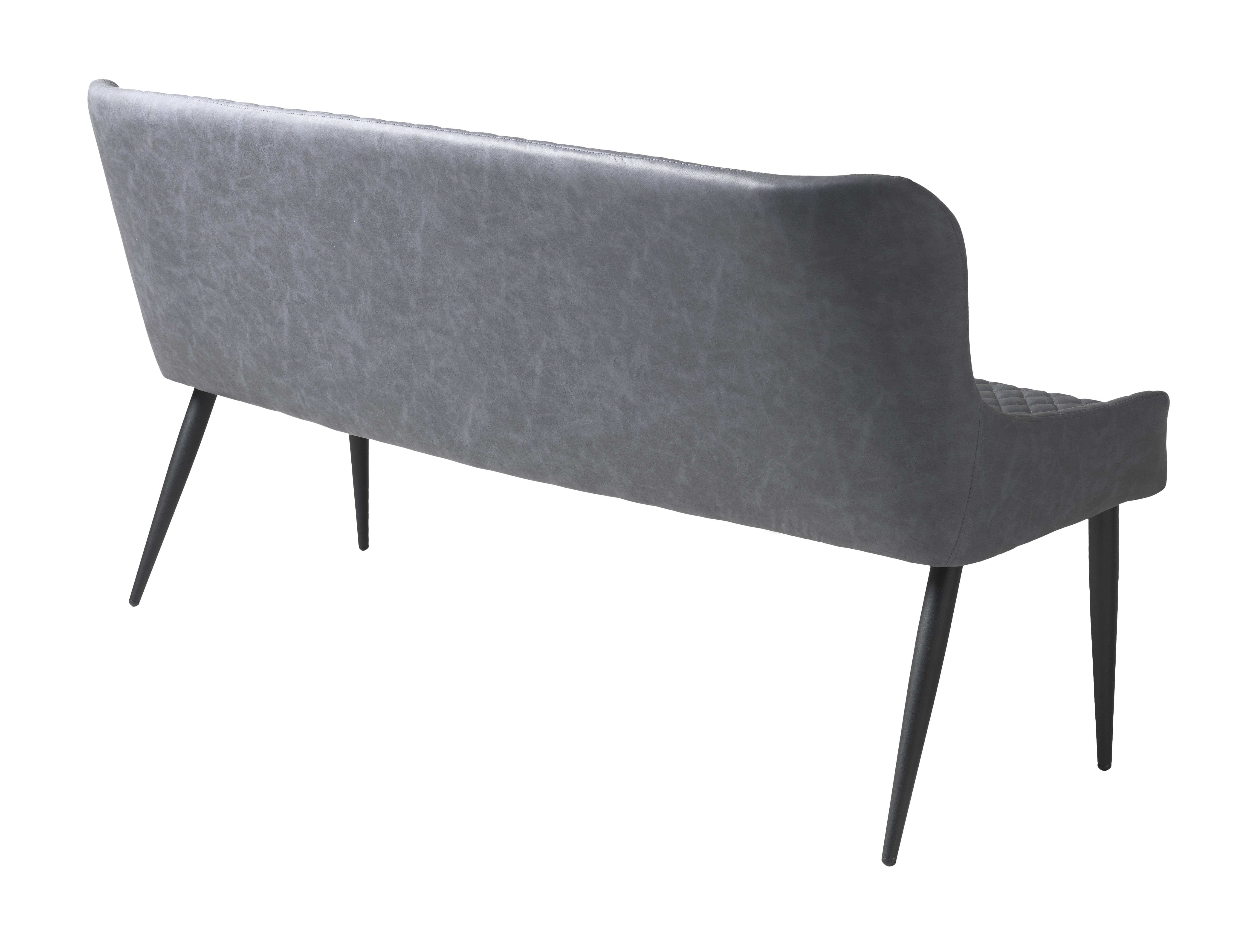 Unique Furniture A/S Canapea Fixa, 3 locuri, tapitata cu piele ecologica, Ottowa Gri / Negru, l160xA60xH82 cm