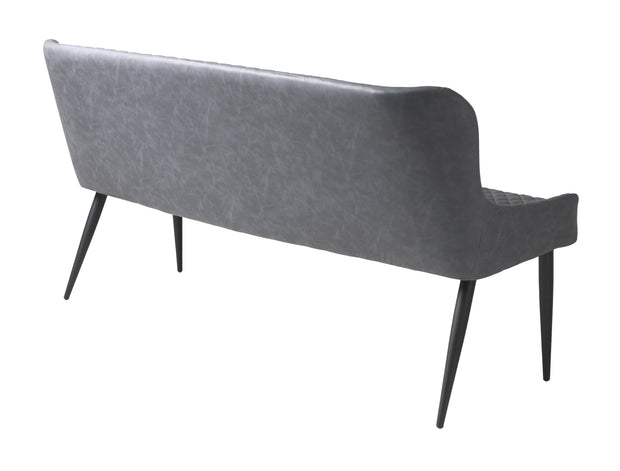 Unique Furniture A/S Canapea Fixa, 3 locuri, tapitata cu piele ecologica, Ottowa Gri / Negru, l160xA60xH82 cm