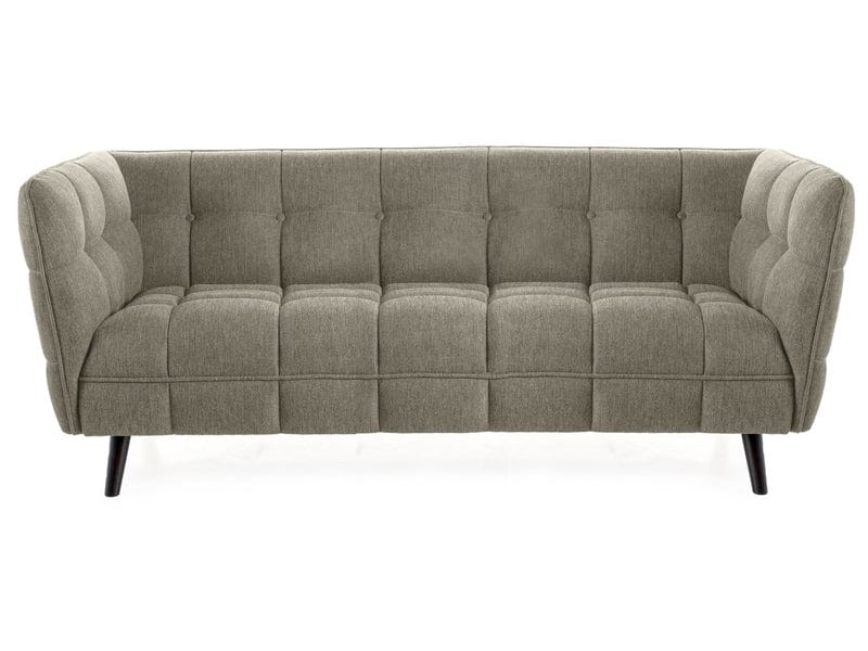 Canapea Fixa, 3 locuri, tapitata cu stofa, Castello 3 Brego Verde Olive / Wenge, l200xA85xH78 cm