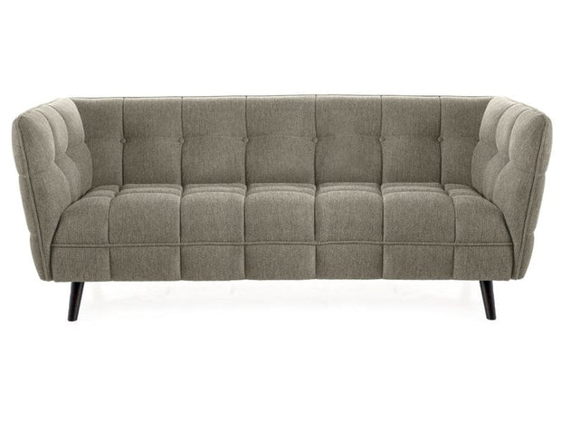 Canapea Fixa, 3 locuri, tapitata cu stofa, Castello 3 Brego Verde Olive / Wenge, l200xA85xH78 cm