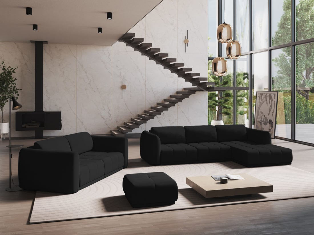 Makamii Canapea Fixa, 3 locuri, Tapitata cu Stofa, Hoku 3S-2, l210xA105xH74 cm