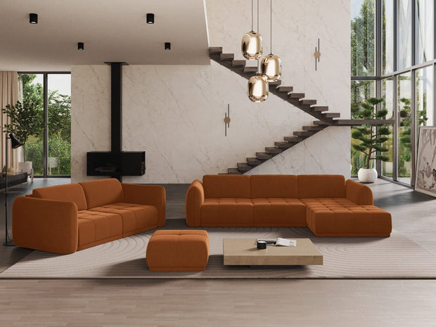 Makamii Canapea Fixa, 3 locuri, Tapitata cu Stofa, Hoku Velvet 3S-3, l210xA105xH74 cm