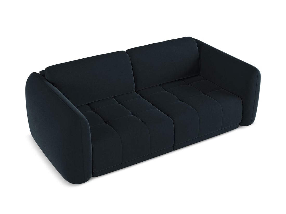 Makamii Canapea Fixa, 3 locuri, Tapitata cu Stofa, Hoku Velvet 3S-C29 Albastru Royal / Negru, l210xA105xH74 cm