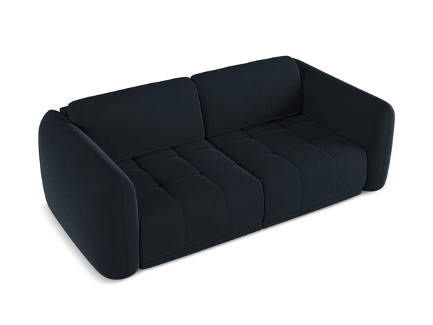 Makamii Canapea Fixa, 3 locuri, Tapitata cu Stofa, Hoku Velvet 3S-C29 Albastru Royal / Negru, l210xA105xH74 cm