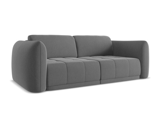 Makamii Canapea Fixa, 3 locuri, Tapitata cu Stofa, Hoku Velvet 3S-C4 Gri / Negru, l210xA105xH74 cm