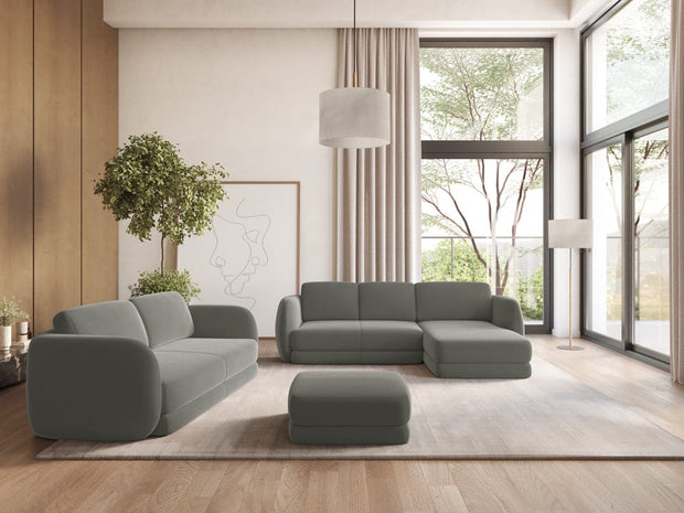 Makamii Canapea Fixa, 3 locuri, Tapitata cu Stofa, Kiana Velvet 3S-3, l220xA104xH85 cm