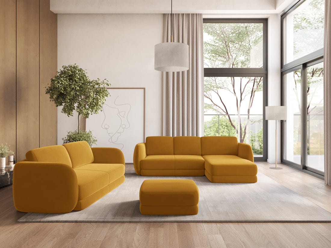 Makamii Canapea Fixa, 3 locuri, Tapitata cu Stofa, Kiana Velvet 3S-3, l220xA104xH85 cm