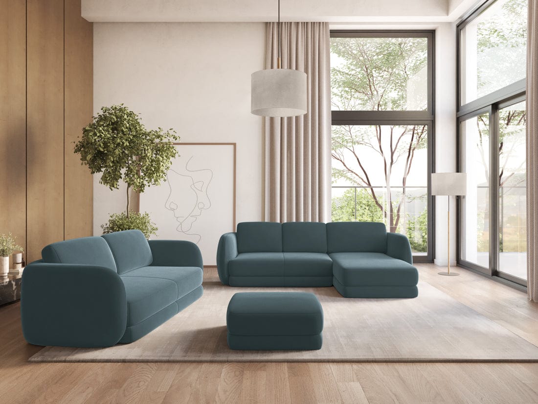 Makamii Canapea Fixa, 3 locuri, Tapitata cu Stofa, Kiana Velvet 3S-3, l220xA104xH85 cm