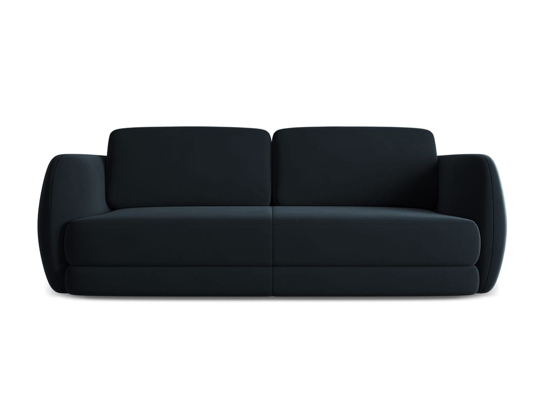 Makamii Canapea Fixa, 3 locuri, Tapitata cu Stofa, Kiana Velvet 3S-C29 Albastru Royal / Negru, l220xA104xH85 cm