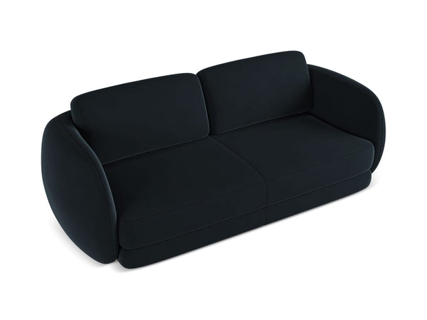 Makamii Canapea Fixa, 3 locuri, Tapitata cu Stofa, Kiana Velvet 3S-C29 Albastru Royal / Negru, l220xA104xH85 cm