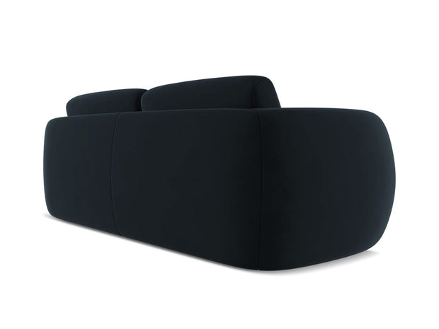 Makamii Canapea Fixa, 3 locuri, Tapitata cu Stofa, Kiana Velvet 3S-C29 Albastru Royal / Negru, l220xA104xH85 cm