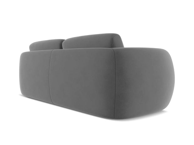 Makamii Canapea Fixa, 3 locuri, Tapitata cu Stofa, Kiana Velvet 3S-C4 Gri / Negru, l220xA104xH85 cm