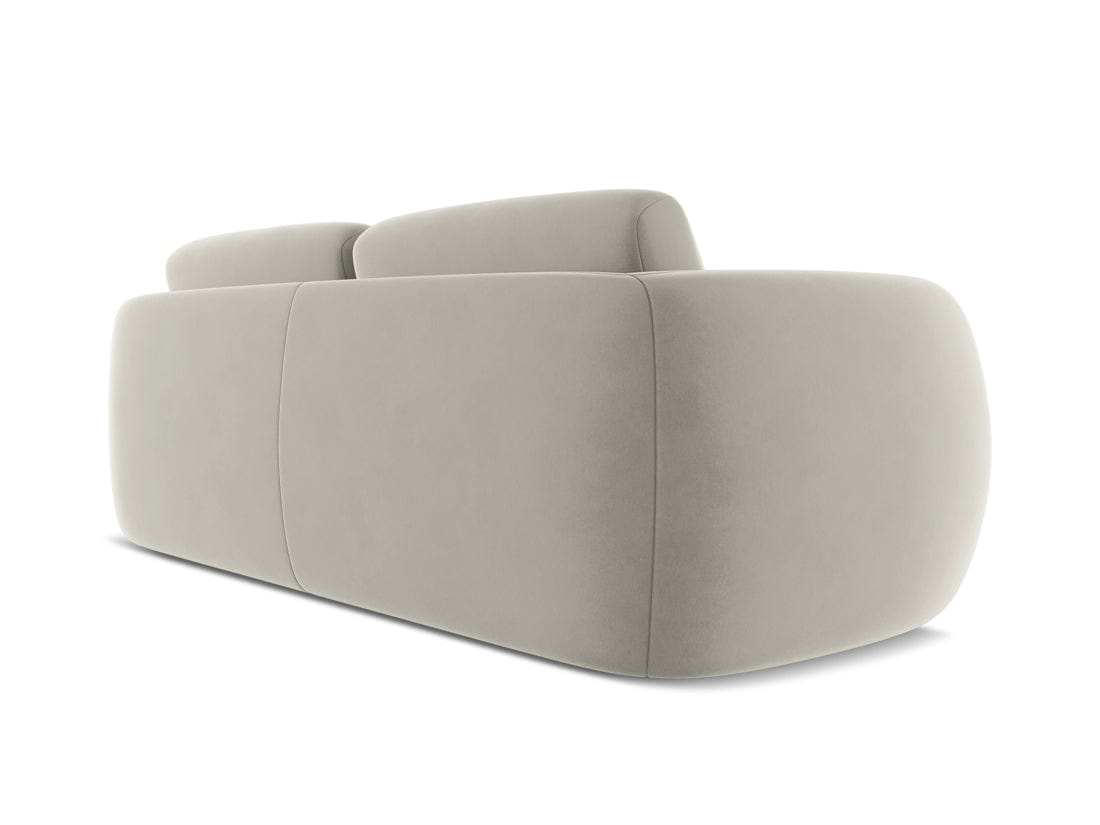 Makamii Canapea Fixa, 3 locuri, Tapitata cu Stofa, Kiana Velvet 3S-C6 Gri Deschis / Negru, l220xA104xH85 cm