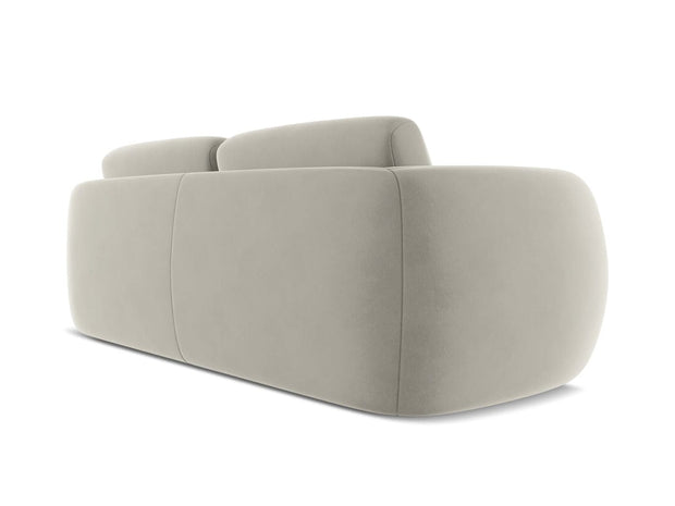 Makamii Canapea Fixa, 3 locuri, Tapitata cu Stofa, Kiana Velvet 3S-C6 Gri Deschis / Negru, l220xA104xH85 cm