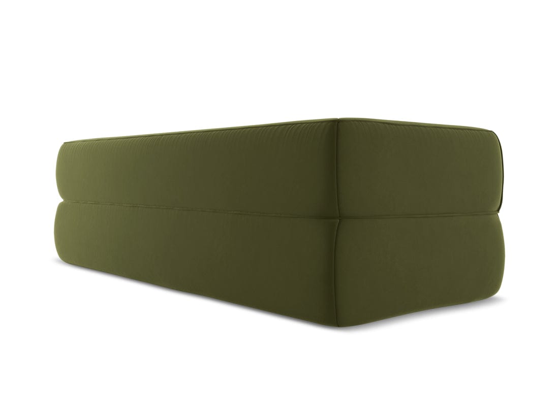 Makamii Canapea Fixa, 3 locuri, Tapitata cu Stofa, Liko Velvet 3S-C23 Verde Olive / Negru, l220xA95xH74 cm