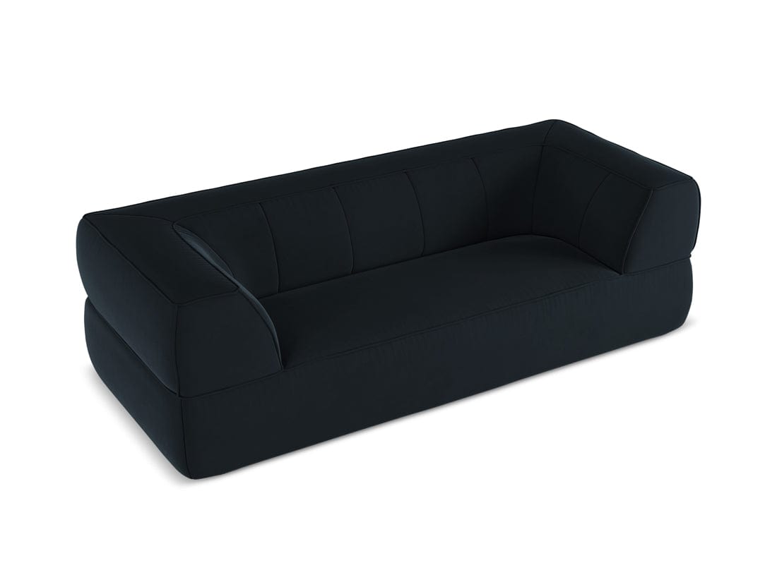 Makamii Canapea Fixa, 3 locuri, Tapitata cu Stofa, Liko Velvet 3S-C29 Albastru Royal / Negru, l220xA95xH74 cm