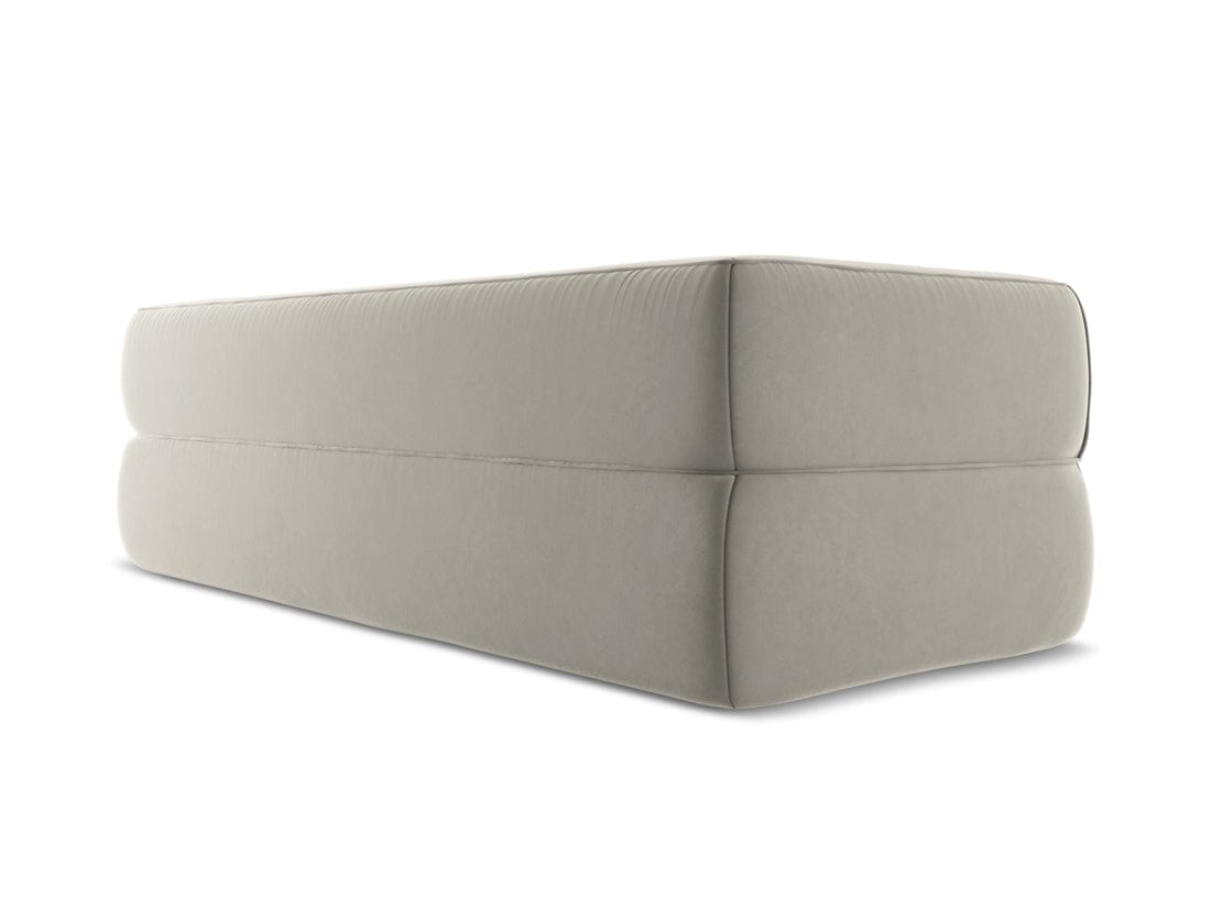 Makamii Canapea Fixa, 3 locuri, Tapitata cu Stofa, Liko Velvet 3S-C6 Gri Deschis / Negru, l220xA95xH74 cm