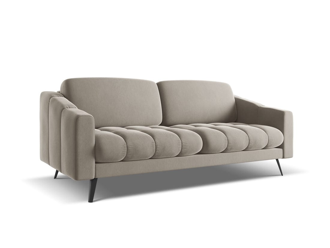 Makamii Canapea Fixa, 3 locuri, Tapitata cu Stofa, Nalu Velvet 3S-1, l202xA95xH80 cm