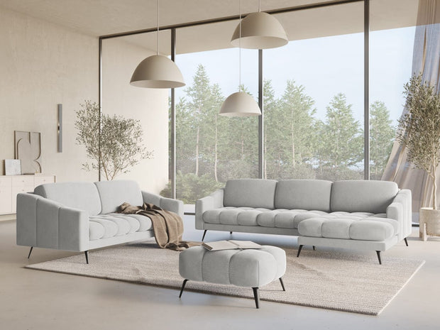 Makamii Canapea Fixa, 3 locuri, Tapitata cu Stofa, Nalu Velvet 3S-1, l202xA95xH80 cm