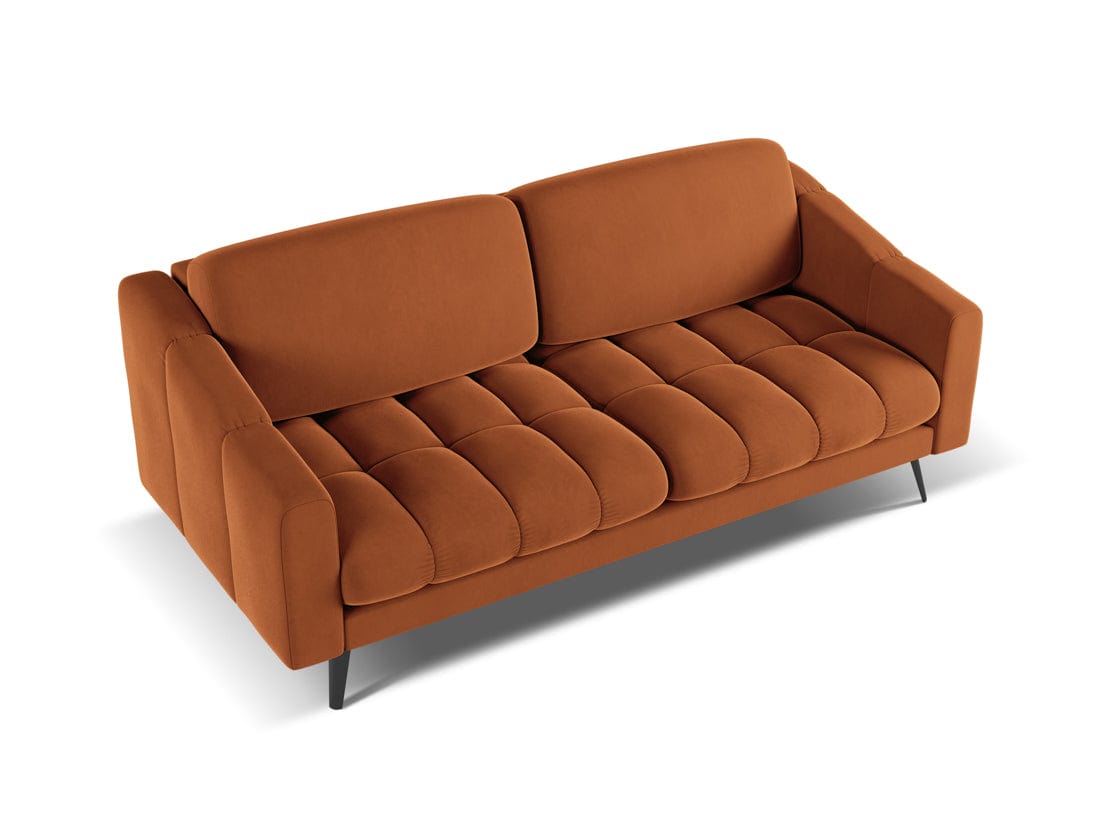 Makamii Canapea Fixa, 3 locuri, Tapitata cu Stofa, Nalu Velvet 3S-1, l202xA95xH80 cm