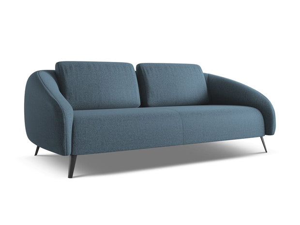 Makamii Canapea Fixa, 3 locuri, Tapitata cu Stofa, Nani 3S-C3 Albastru Denim / Negru, l196xA99xH82 cm