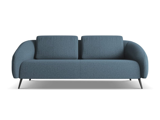 Makamii Canapea Fixa, 3 locuri, Tapitata cu Stofa, Nani 3S-C3 Albastru Denim / Negru, l196xA99xH82 cm