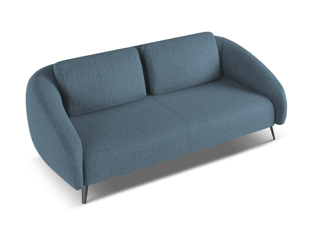 Makamii Canapea Fixa, 3 locuri, Tapitata cu Stofa, Nani 3S-C3 Albastru Denim / Negru, l196xA99xH82 cm