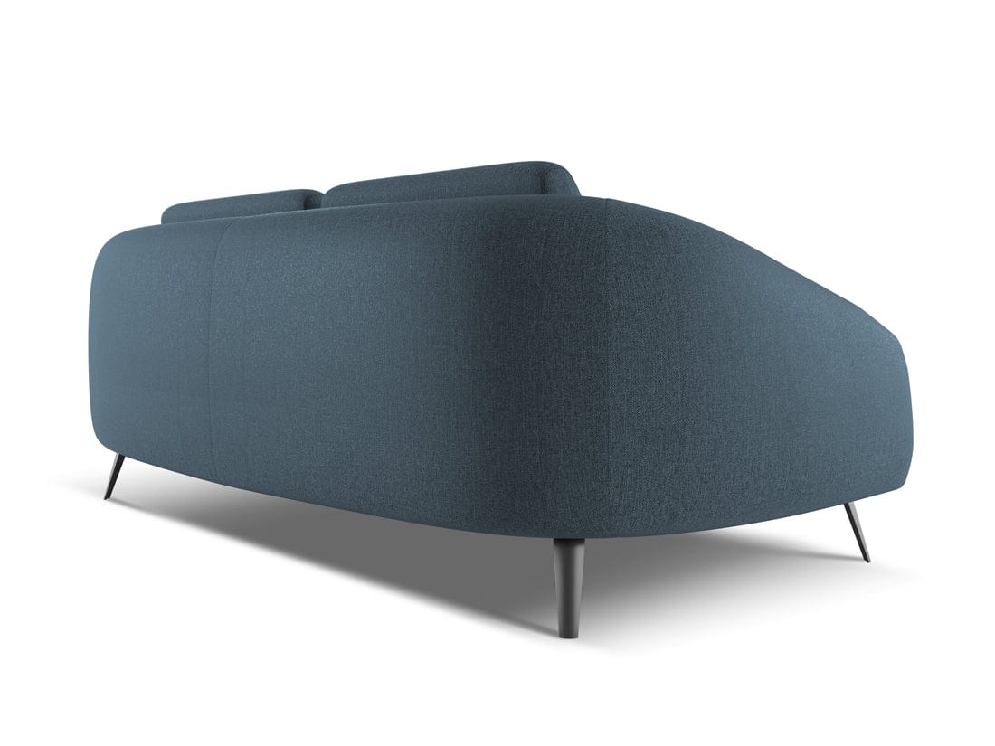 Makamii Canapea Fixa, 3 locuri, Tapitata cu Stofa, Nani 3S-C3 Albastru Denim / Negru, l196xA99xH82 cm