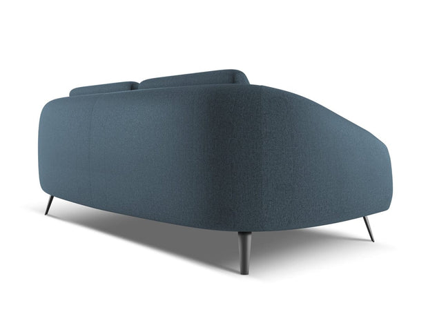 Makamii Canapea Fixa, 3 locuri, Tapitata cu Stofa, Nani 3S-C3 Albastru Denim / Negru, l196xA99xH82 cm