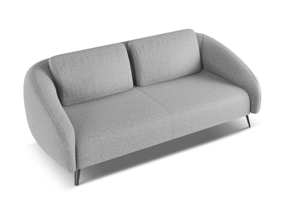 Makamii Canapea Fixa, 3 locuri, Tapitata cu Stofa, Nani 3S-C6 Gri Deschis / Negru, l196xA99xH82 cm